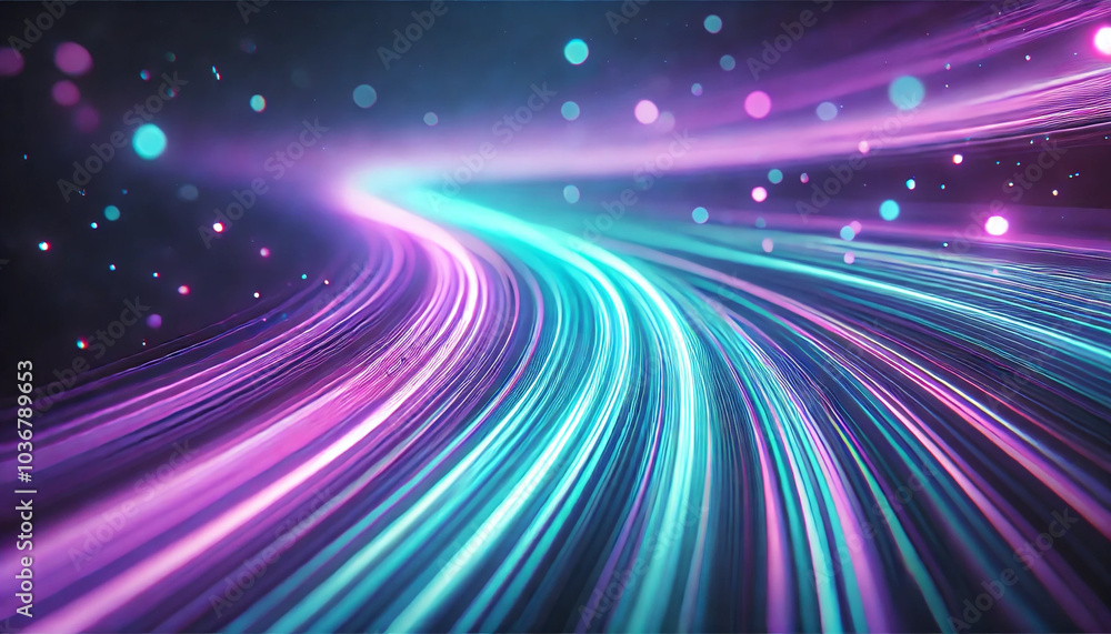 Abstract neon lights in motion with dynamic purple and turquoise hues, creating smooth futuristic waves. Abstract neon lights in motion with dynamic purple and turquoise hues, creating smooth futuristic waves.