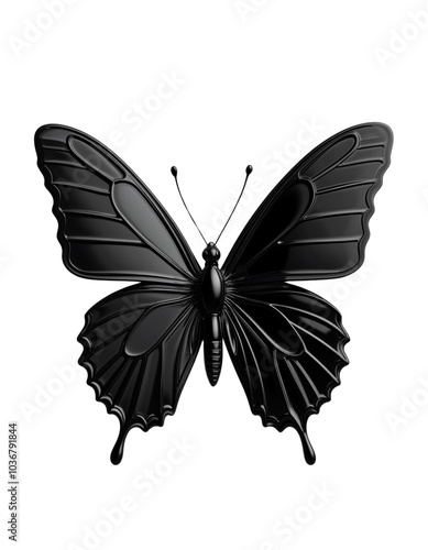 Elegant Black Butterfly Design with Intricate Wing Patterns