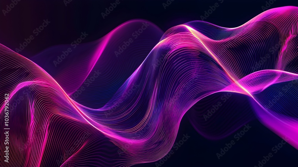 Mesmerizing Neon Background with Flowing Abstract Wave Patterns Mesmerizing Neon Background with Flowing Abstract Wave Patterns