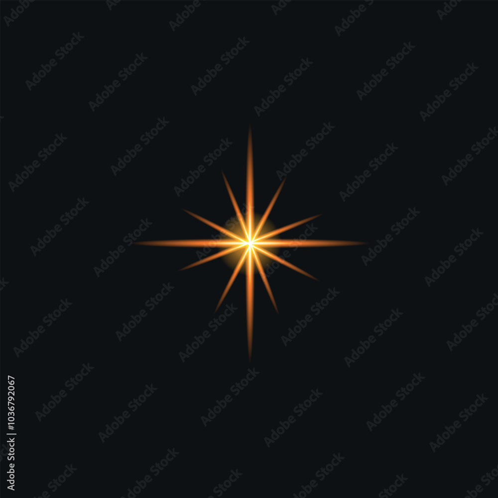 Light star. Magic gold glow. Vector illustration Light star. Magic gold glow. Vector illustration