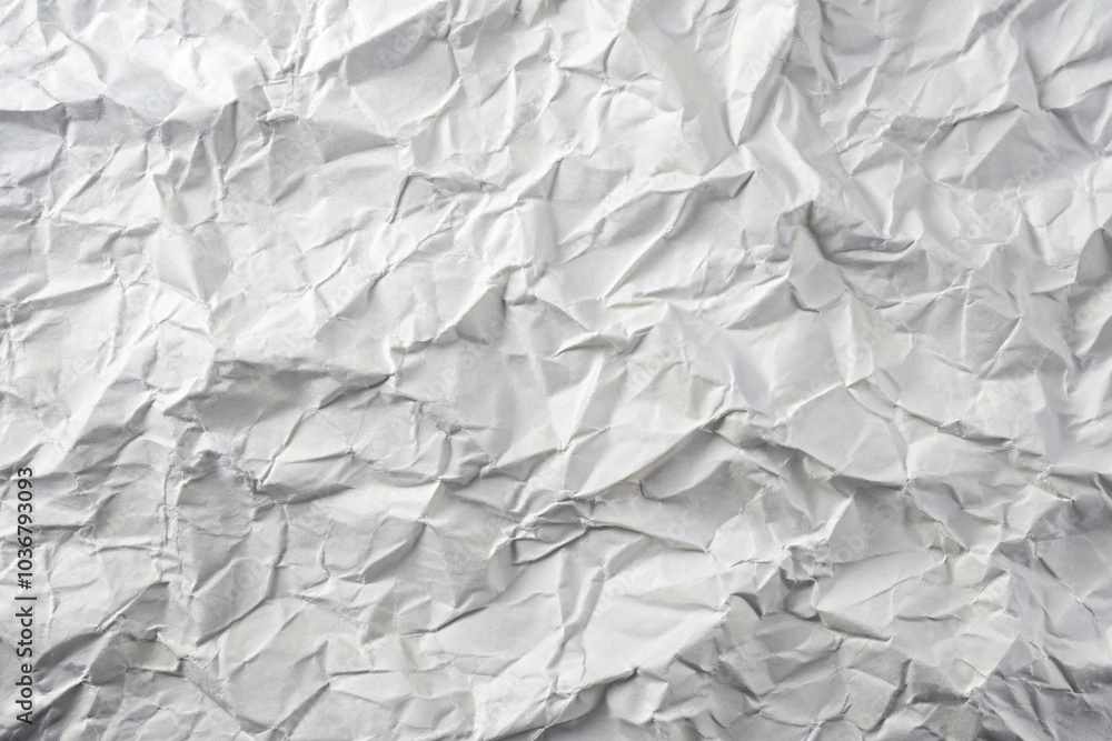 Obraz premium High angle textured white paper background with crumpled effect