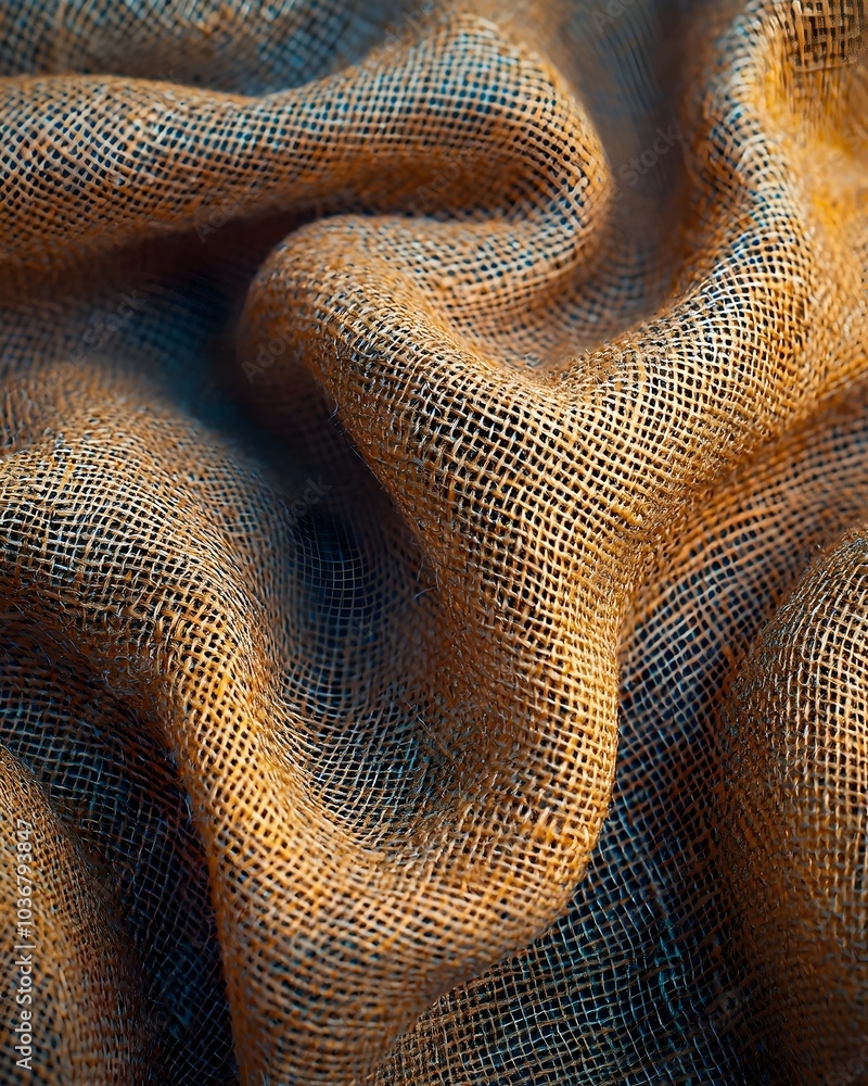 Close-up of textured fabric showcasing soft, flowing waves in warm golden hues, capturing the intricate weave and serene elegance of the material. Close-up of textured fabric showcasing soft, flowing waves in warm golden hues, capturing the intricate weave and serene elegance of the material.