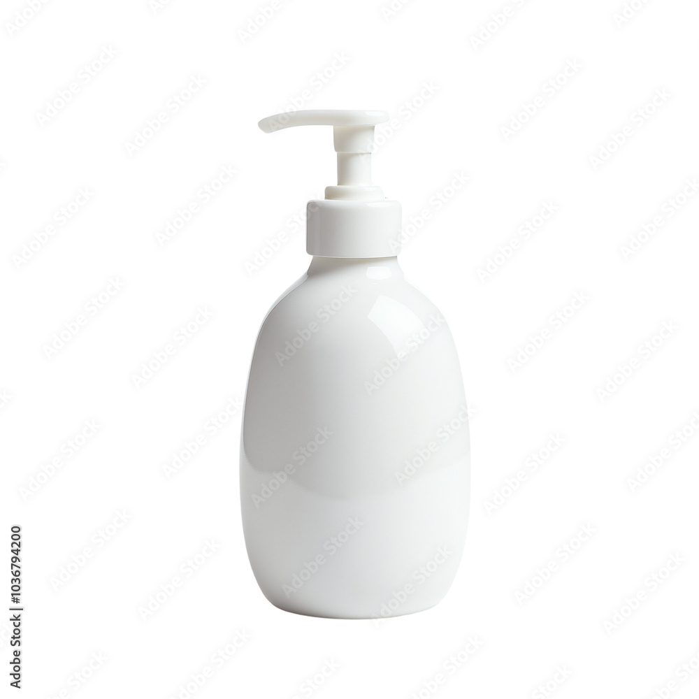 Elegant Pump Bottle for Liquid Soap or Lotion on White Background Elegant Pump Bottle for Liquid Soap or Lotion on White Background
