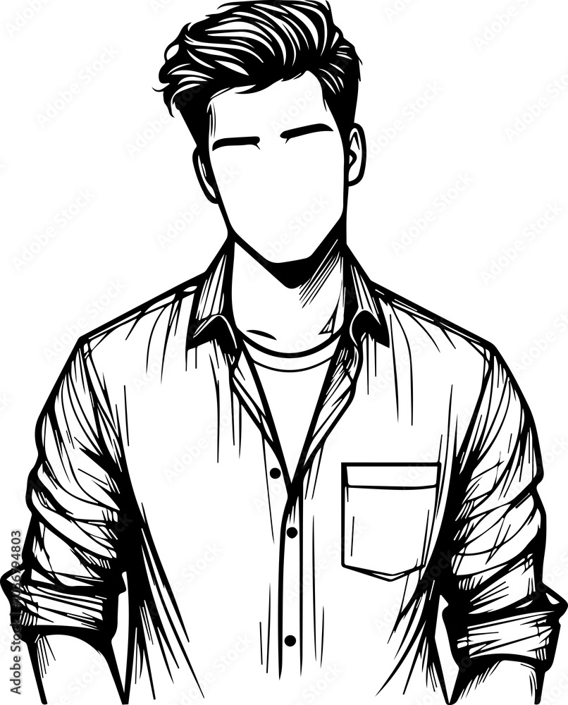 Black Line Art Corporate Entrepreneur Man Elegant Style Hand Drawn Illustration Black Line Art Corporate Entrepreneur Man Elegant Style Hand Drawn Illustration