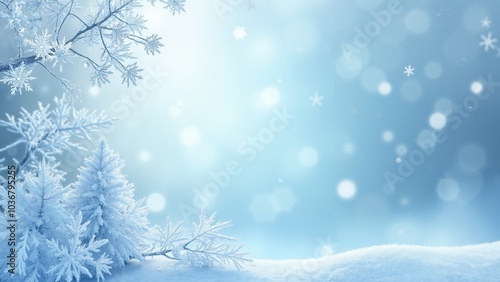 Serene Light Blue Winter Backdrop with Snowflake Pattern: Perfect for Holiday Cards, Winter Promotions, and Seasonal Advertising