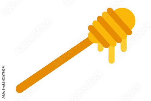 Honey dipper stick | isolated vector illustration on white background