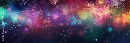 Wallpaper Mural Colorful Fireworks Display in Night Sky Torontodigital.ca