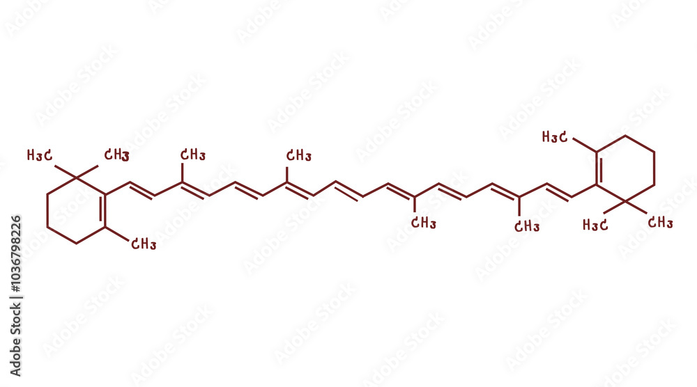 Obraz premium chemical structure of or Beta carotene illustration