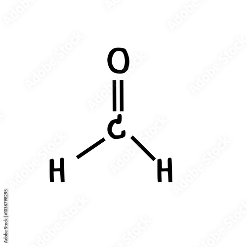 chemical structure of or formaldehyde illustration