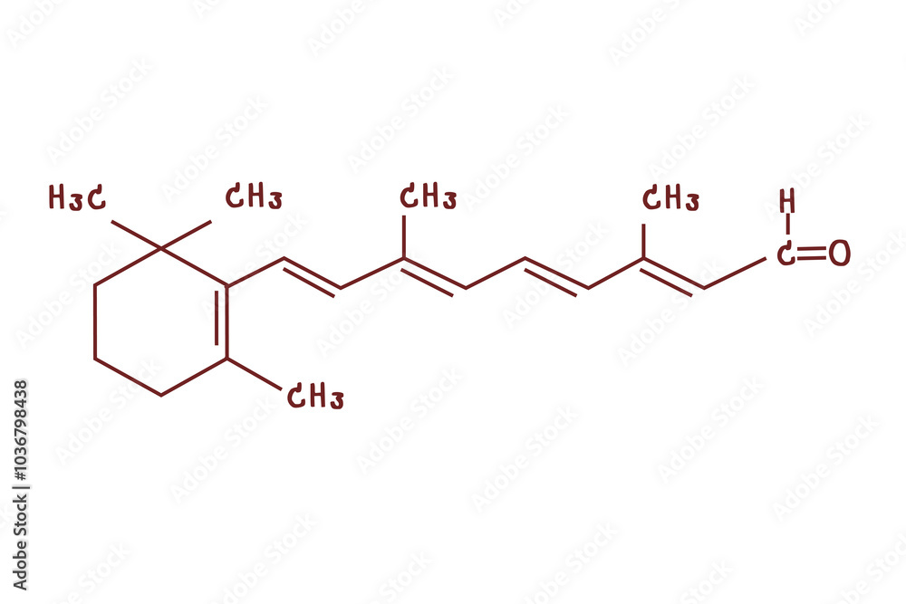 chemical structure of or Retinal illustration chemical structure of or Retinal illustration