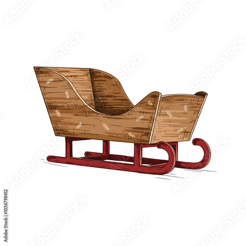 Christmas wooden sleigh