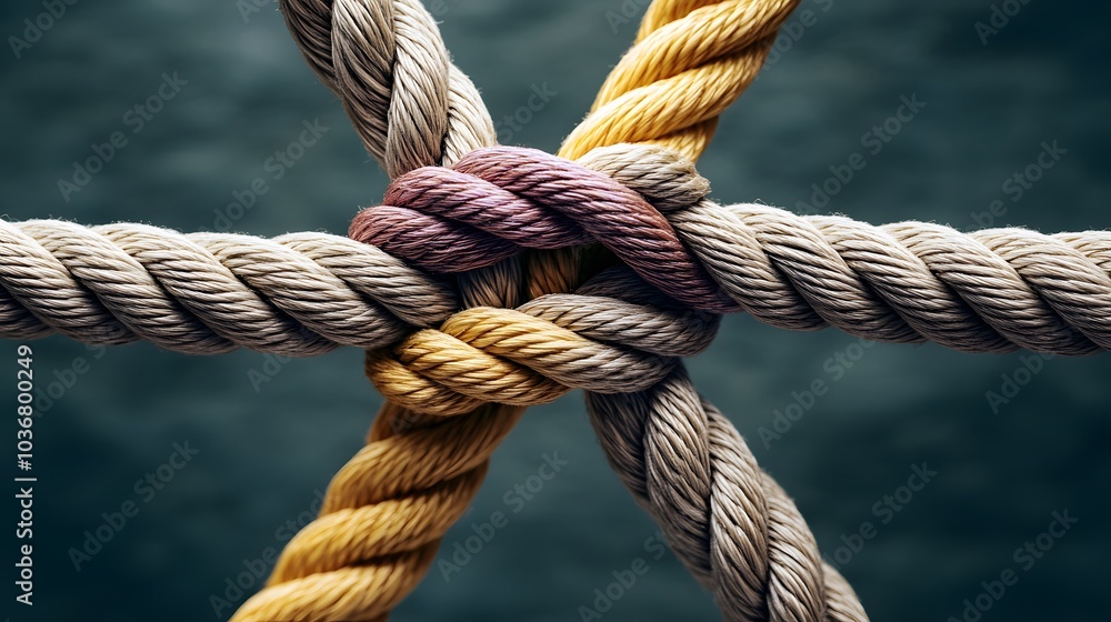 Complex web of interconnected ropes symbolizing intricate business relationships and antitrust challenges, with a focused foreground rope representing the effort to break monopolies. Complex web of interconnected ropes symbolizing intricate business relationships and antitrust challenges, with a focused foreground rope representing the effort to break monopolies.