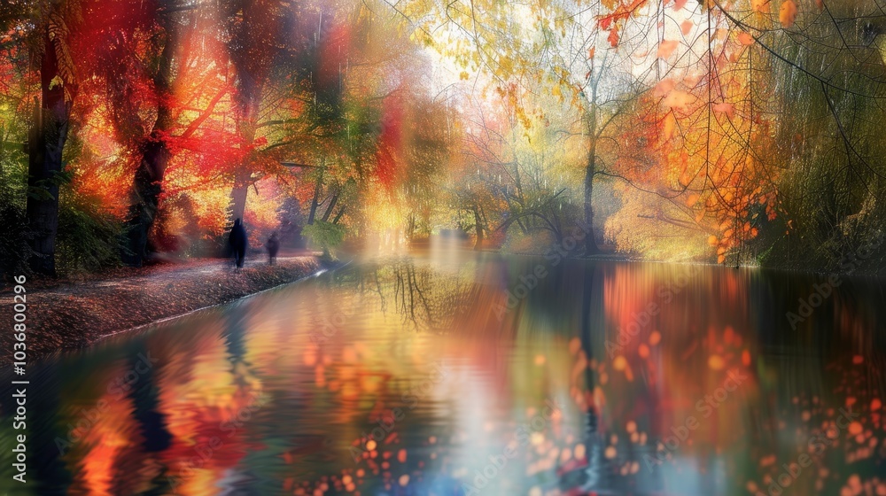 Captivating autumn landscape a dreamy scene of vibrant leaves and nature s transformative beauty Captivating autumn landscape a dreamy scene of vibrant leaves and nature s transformative beauty