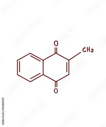 chemical structure of Vitamin K3 or Menadione illustration