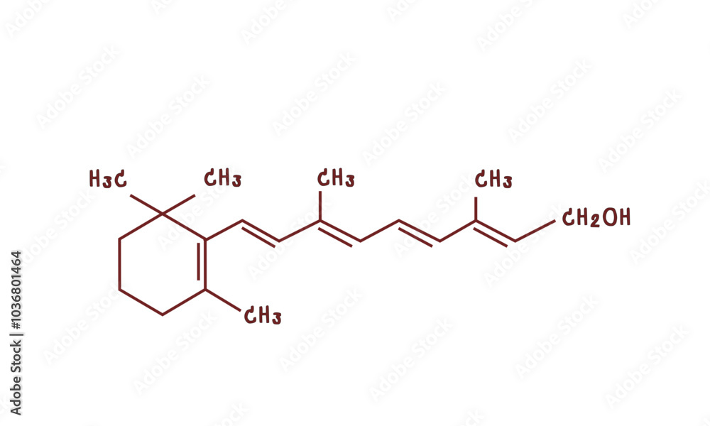 Obraz premium chemical structure of retinol illustration