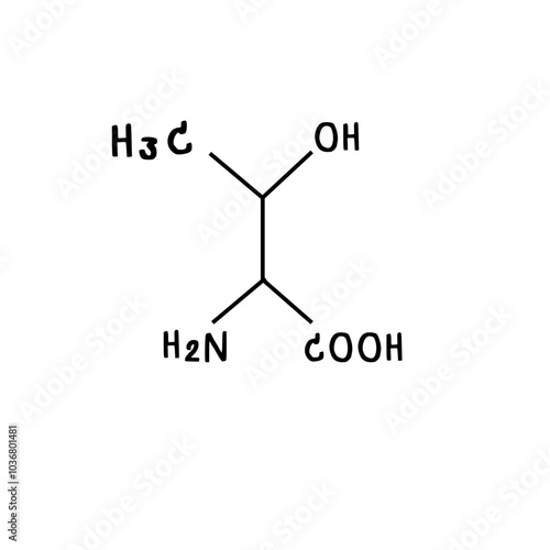 chemical structure of Theronine illustration