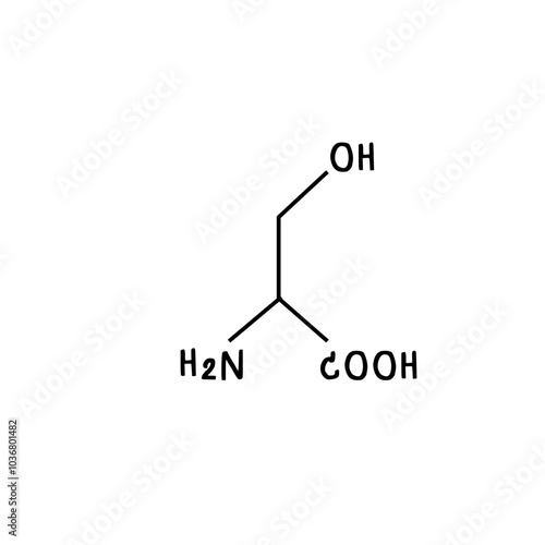 chemical structure of serine illustration