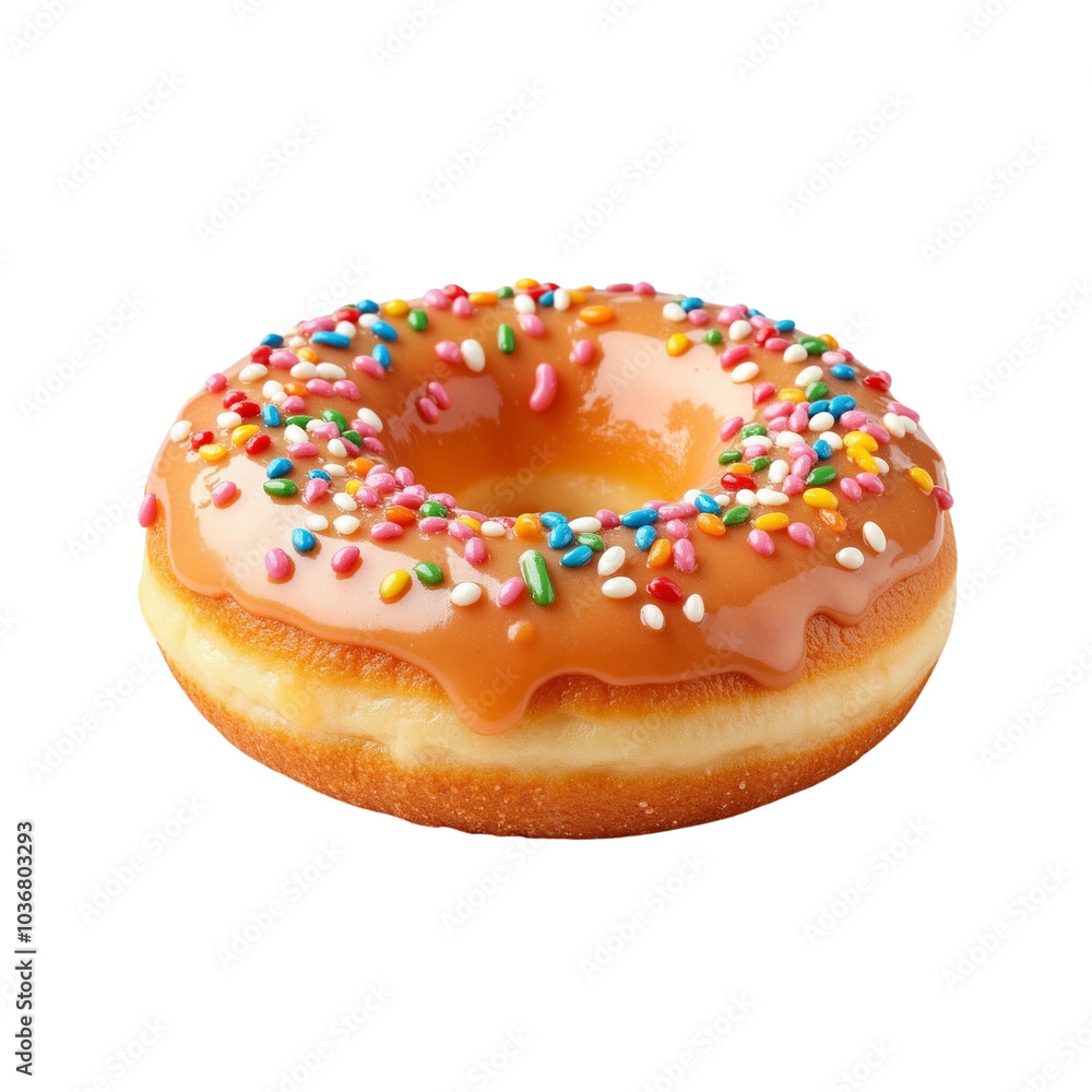 Glazed Donut Topped with Colorful Sprinkles and Sweet Icing Glazed Donut Topped with Colorful Sprinkles and Sweet Icing