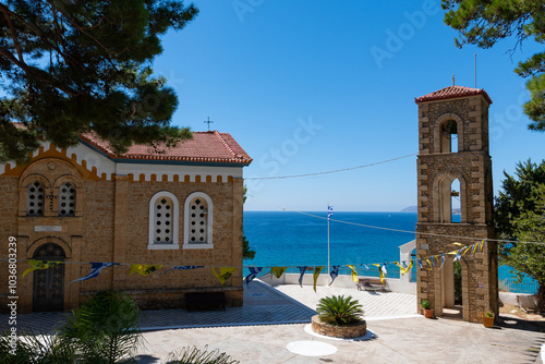 Obraz na płótnie Panagia Eleistria church inside Koroni castle, Peloponnese, Greece w salonie