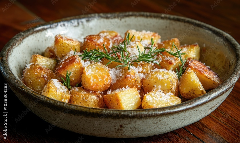 A bowl of potatoes with parsley on top A bowl of potatoes with parsley on top