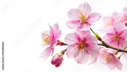 pink cherry blossom sakura flower isolated on white background