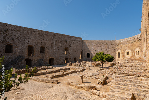Obraz na płótnie Chlemoutsi (Clermont) castle in Kyllini town, Peloponnese, Greece w salonie