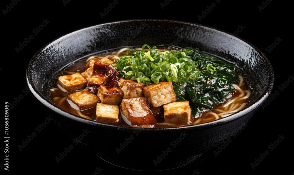 A bowl of soup with meat and greens A bowl of soup with meat and greens