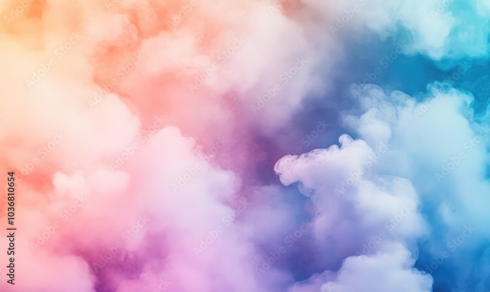 A colorful cloud with a rainbow in the sky A colorful cloud with a rainbow in the sky
