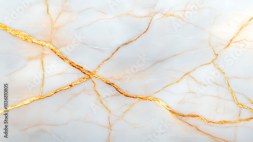 Elegant marble texture with golden veins against a white background, perfect for backgrounds, wallpapers, and interior design projects.