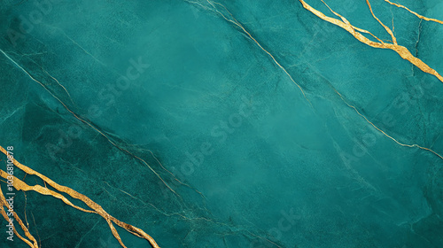 Obraz na płótnie Elegant teal and gold marble texture background, perfect for modern designs, wallpaper, or luxurious branding. w salonie