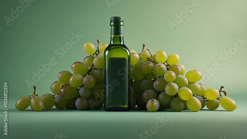 Obraz na płótnie wine bottle and grapes w salonie
