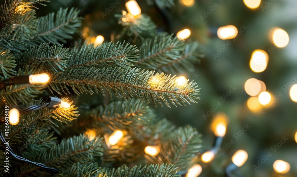 A Christmas tree with lights on it A Christmas tree with lights on it