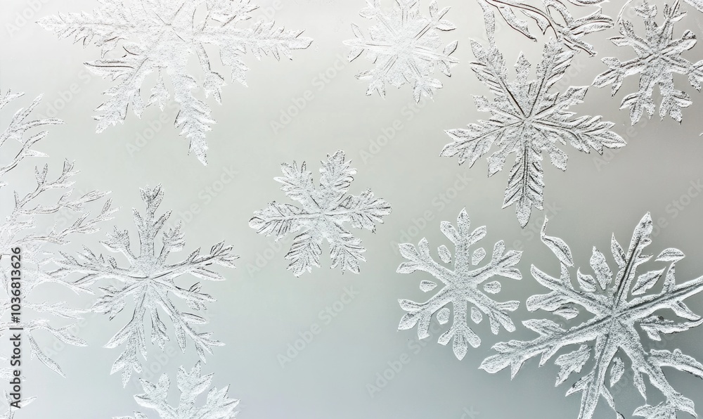 A snowflake pattern is shown on a window A snowflake pattern is shown on a window
