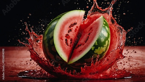 Obraz na płótnie melon with water drops w salonie