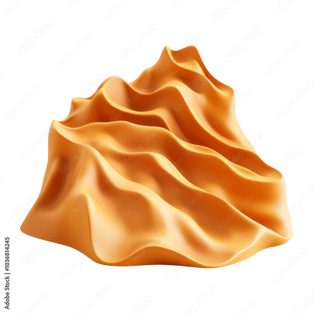 Isolated Orange Crumpled Fabric on Transparent Background Isolated Orange Crumpled Fabric on Transparent Background
