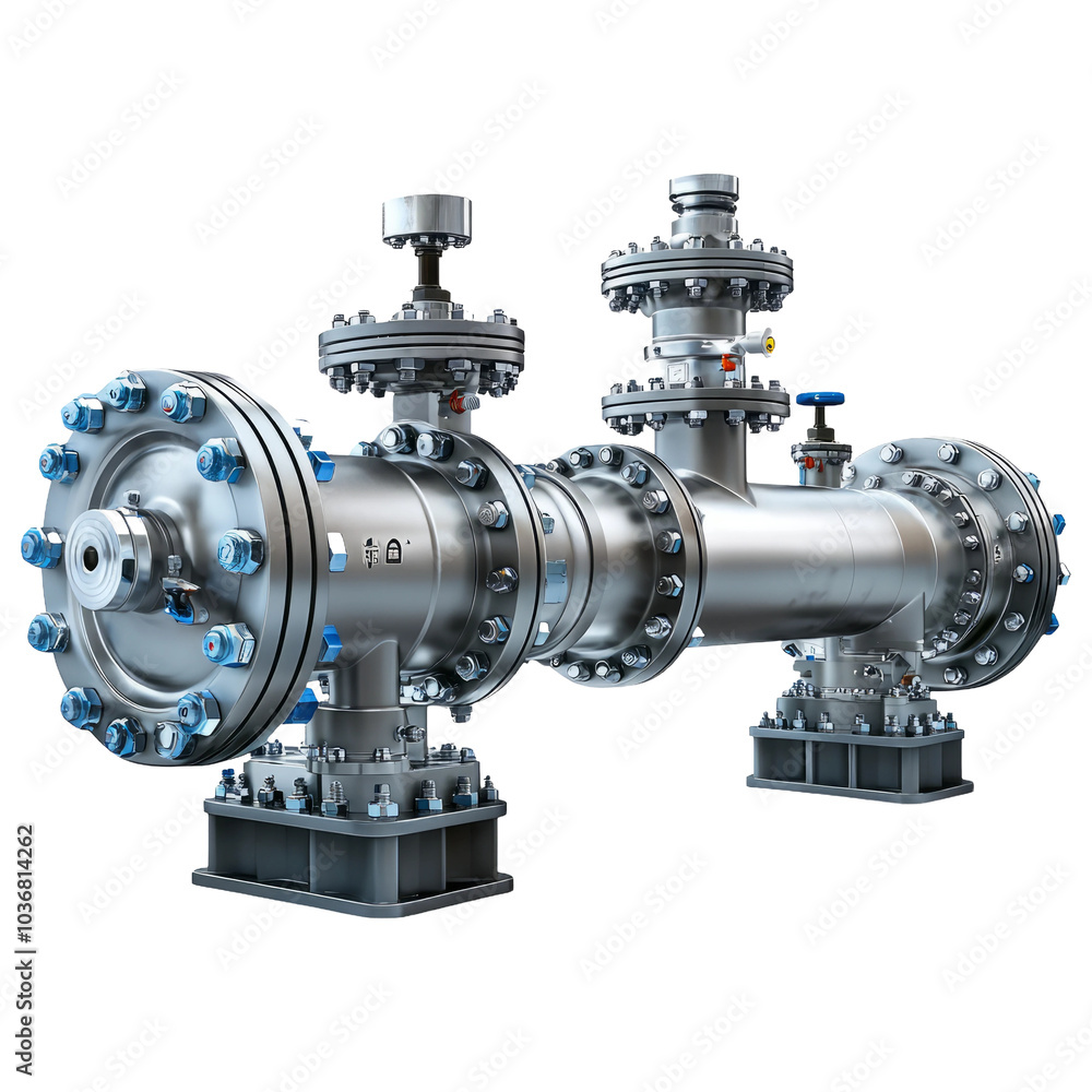 Isolated Industrial Pipe on Transparent Background Isolated Industrial Pipe on Transparent Background