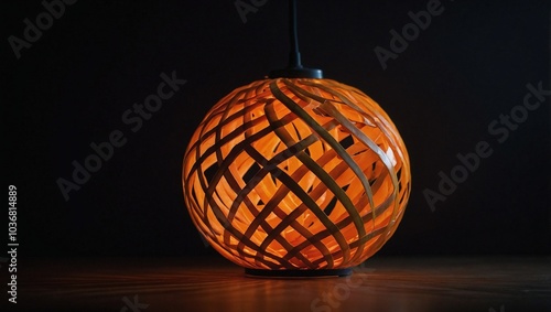 Obraz na płótnie A glowing orange with its peel spiraling away w salonie