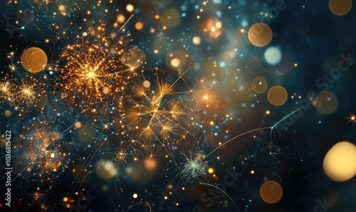 A bright and colorful image of fireworks with a lot of sparkles and blurs