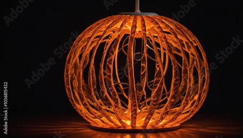 Obraz na płótnie A glowing orange with its peel spiraling away w salonie