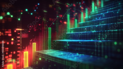 Professional stock illustration embodying Financial Infographics in Excel Green