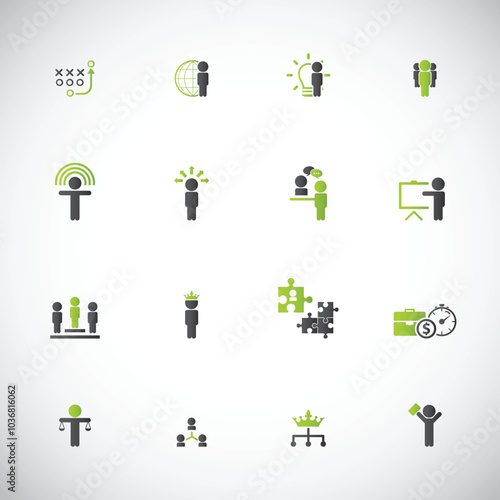 Universal business management and human resources icon set. Universal icons for web and mobile. Vector.