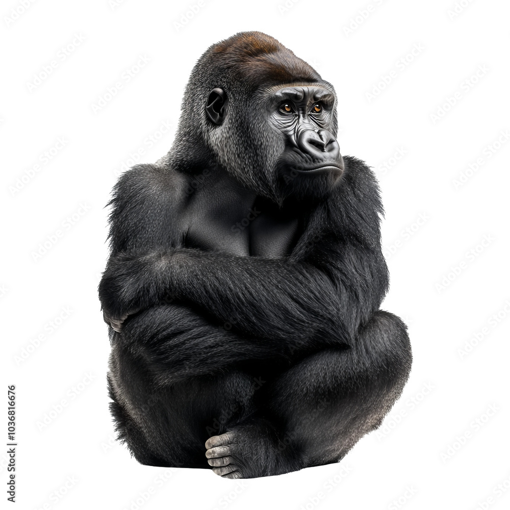 Isolated Gorilla on Transparent Background Isolated Gorilla on Transparent Background