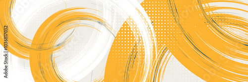 Abstract Sports Background with Dark Blue and Yellow Gradient Brush Strokes and Halftone Effect, vector illustration, eps10.