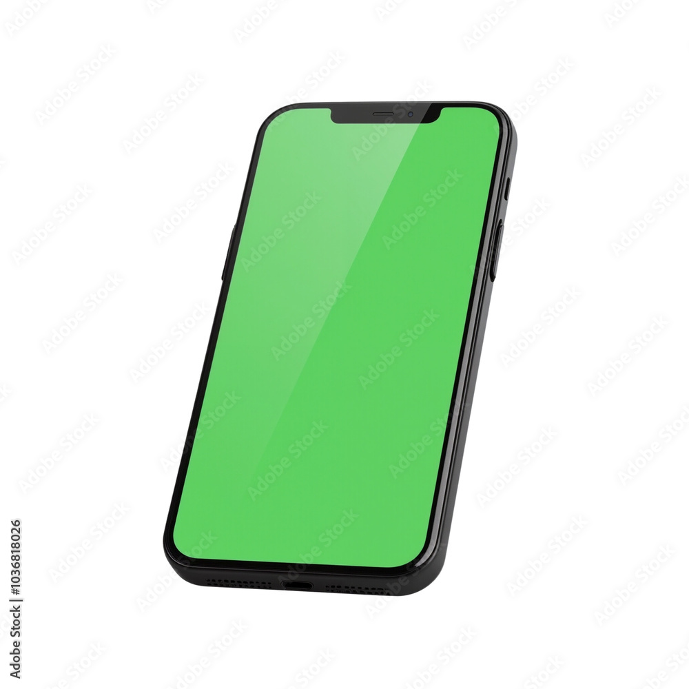Modern Smartphone Design with a Green Screen Display and Sleek Frame Modern Smartphone Design with a Green Screen Display and Sleek Frame
