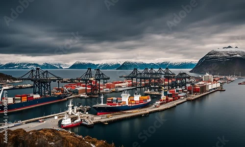 Commercial port in Norway. photo