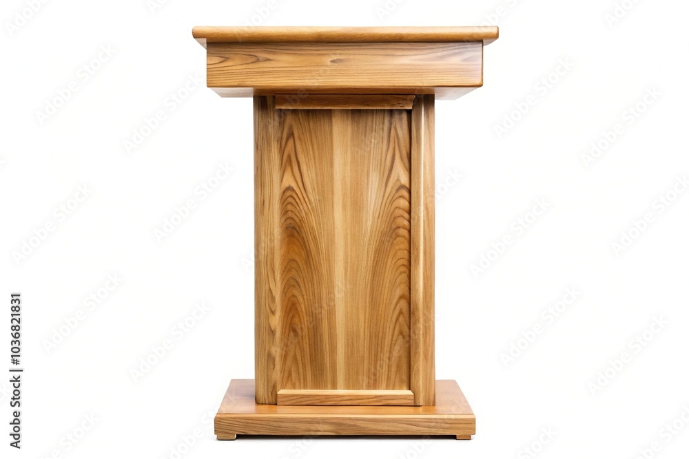 Wooden podium silhouette isolated on white background Wooden podium silhouette isolated on white background