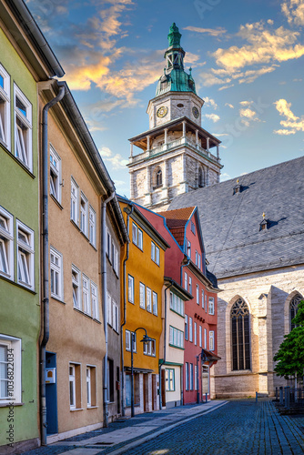 Bad Langensalza, Thüringen, Marktplatz mit Kirche St. Bonifacii photo