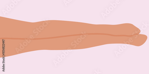 Flat vector illustration of legs lying on the floor near each other.