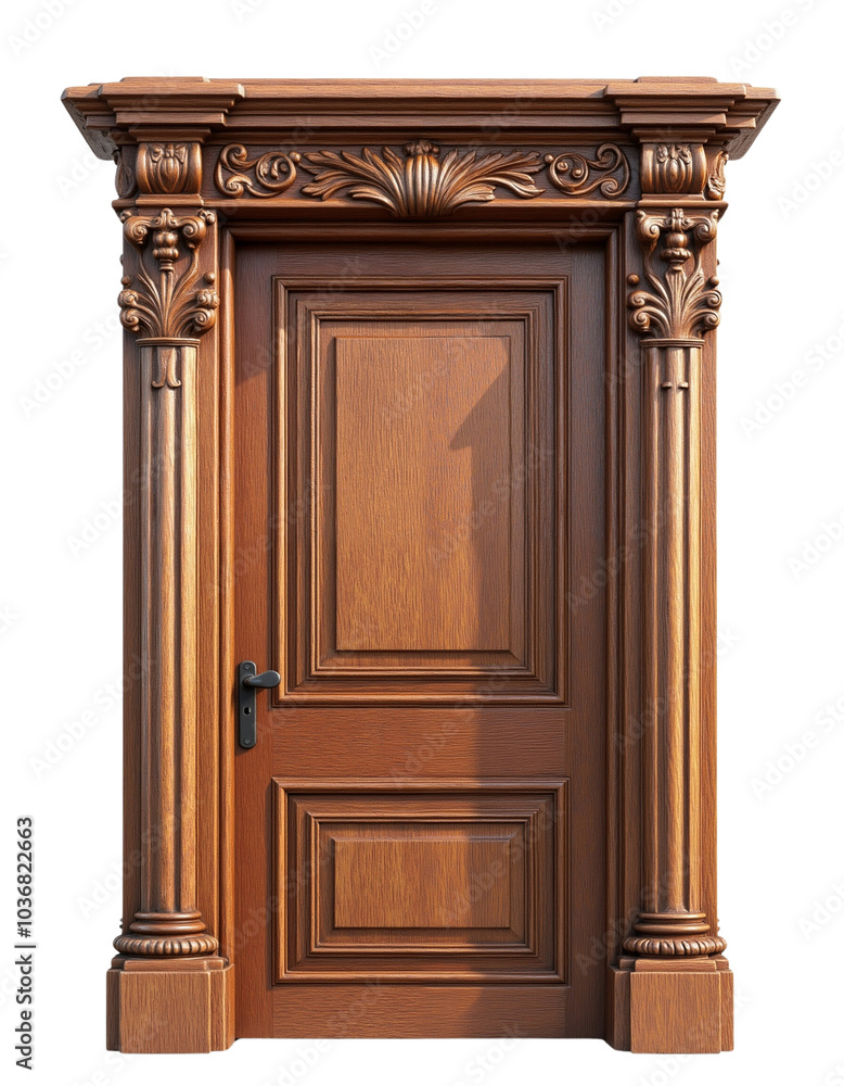 Ornate Wooden Door with Elaborate Carvings and Design Features Ornate Wooden Door with Elaborate Carvings and Design Features