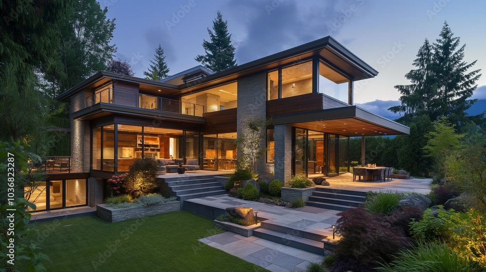 The front and interior designs of the residence The front and interior designs of the residence